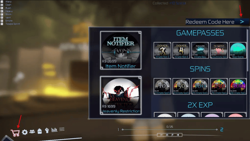 Jujutsu Infinite Codes