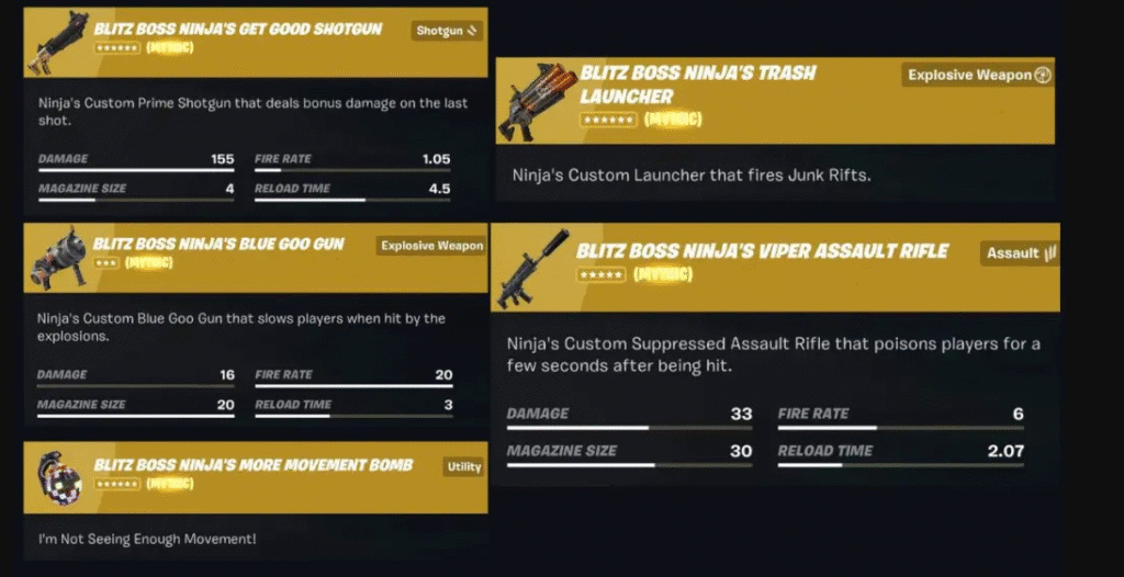 Ninja Mythic Weapons