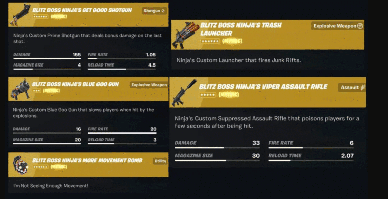 Ninja Mythic Weapons